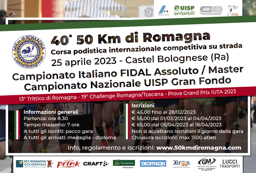 Una storica doppietta: la 50 Km di Romagna 2023 è anche Campionato Nazionale UISP Gran Fondo
