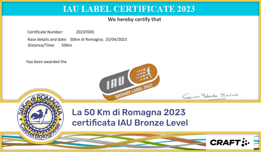 La 50 Km di Romagna 2023 certificata IAU Bronze Level