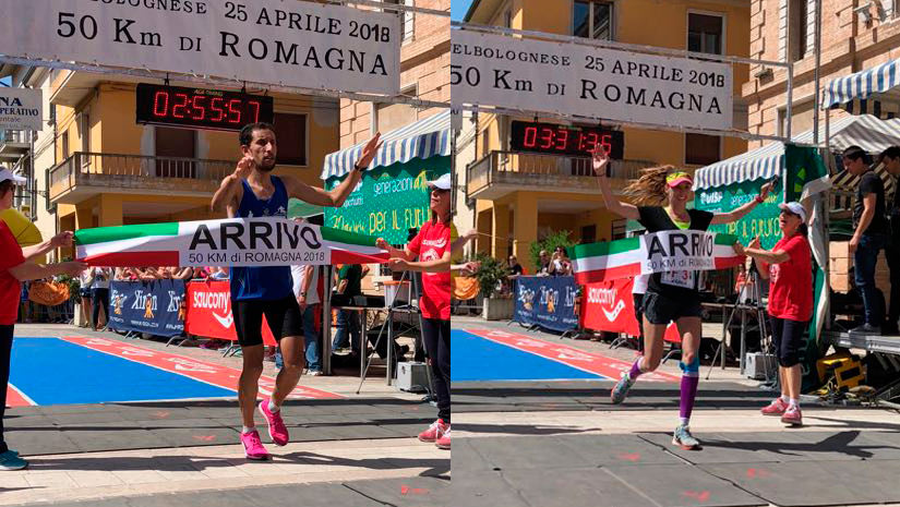 Bis di Tariq Bamaarouf e trionfo di Nikolina Sustic nella edizione dei record della 50 km di Romagna