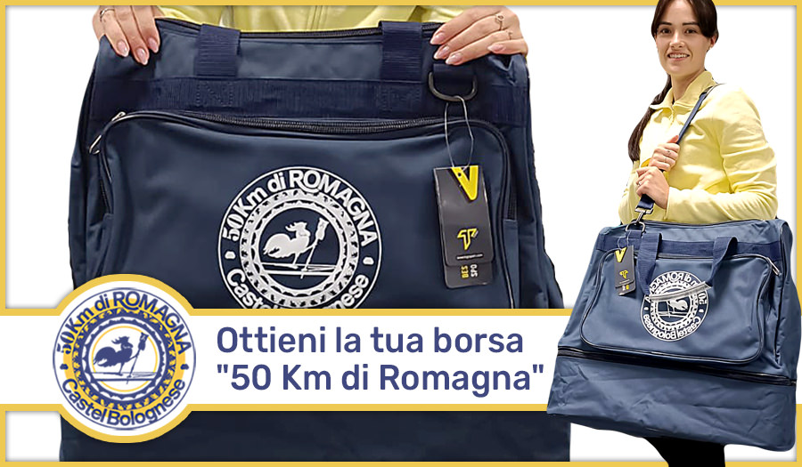 Ottieni la tua borsa 50 Km di Romagna - Dove stile e sudore si incontrano!