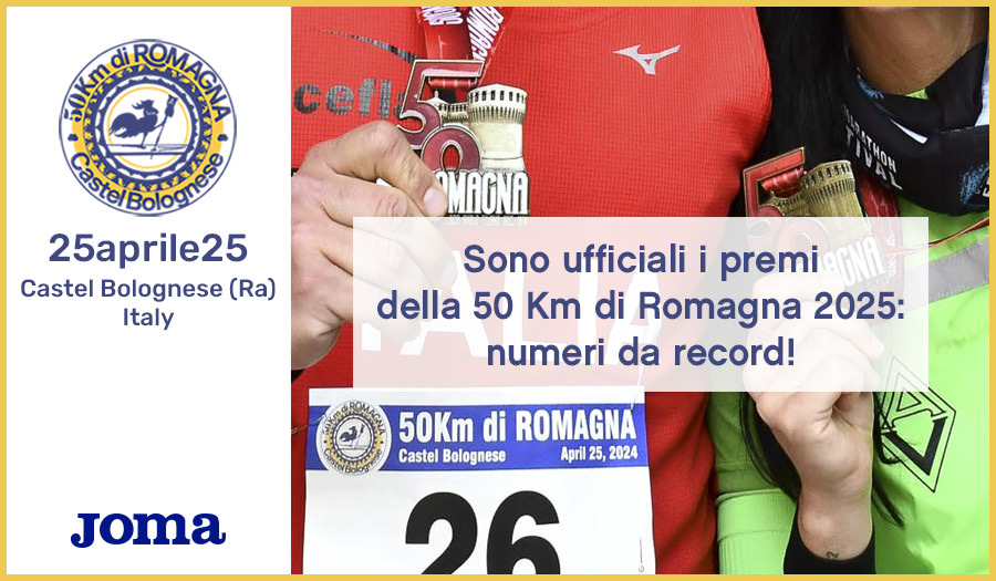 Sono ufficiali i premi della 50 Km di Romagna 2025: numeri da record!